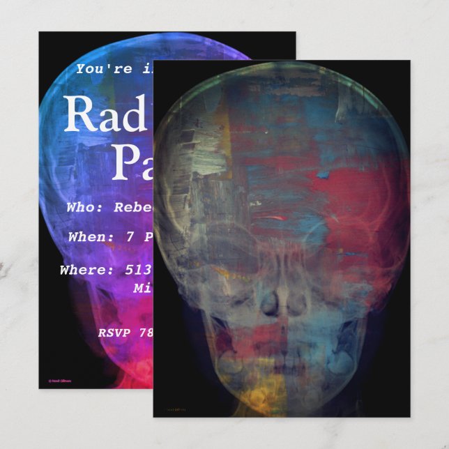 Abstract Human Skull Invitation (Front/Back)