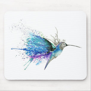 Abstract Hummingbird Mouse Pad