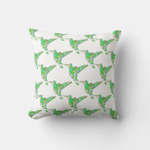 Abstract Hummingbirds - Seamless Pattern Throw Pillow