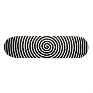 Abstract Hypnotized Black White Skateboard