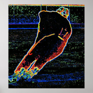 Abstract Ice Hockey Player Poster