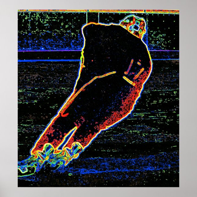 Abstract Ice Hockey Player Poster (Front)