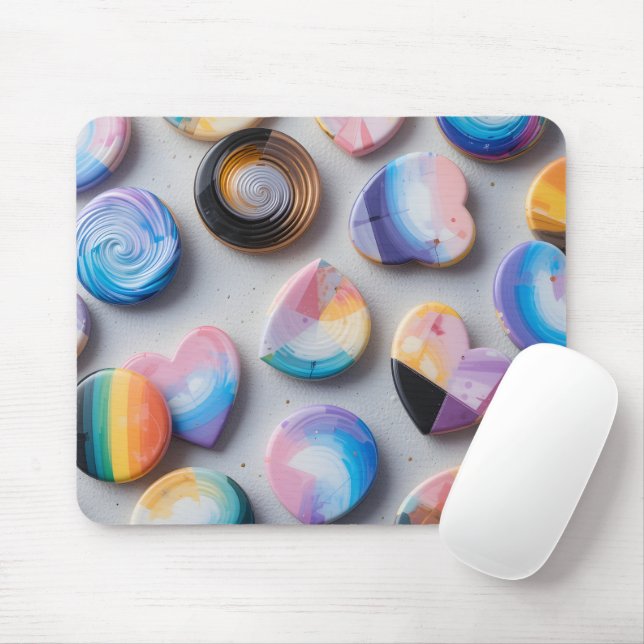 Abstract Identity Tokens Mouse Pad (With Mouse)