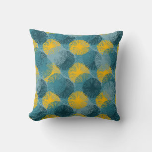 Abstract Ikat and boho style handcraft fabric patt Throw Pillow