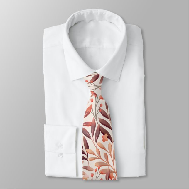 Abstract illustration featuring leaves and flowers tie (Tied)