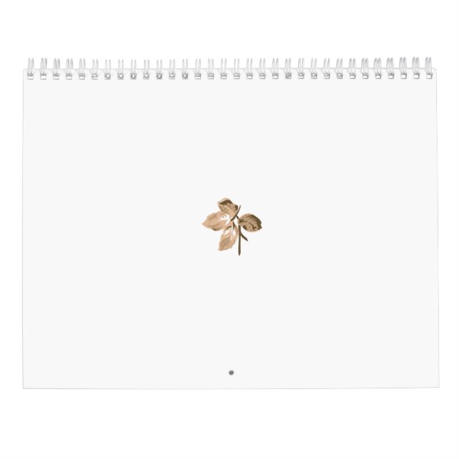 Abstract illustration of a branch with light beige calendar (Back)