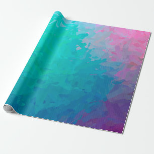 Abstract illustration of green Impressionist Impas Wrapping Paper