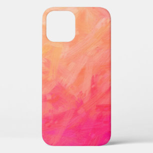 Abstract illustration of pink, yellow Bristle Brus iPhone 12 Case