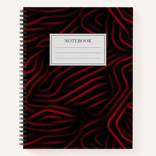 Abstract illustration of red squiggly lines notebook (Front)