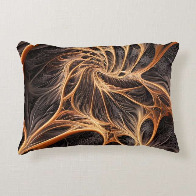 Abstract image - 3D Fractal, digital art, braun Accent Pillow (Front)