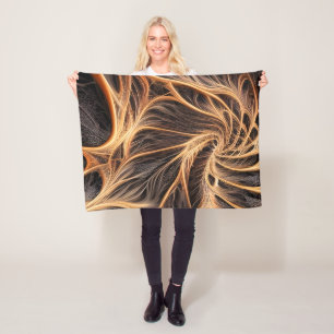 Abstract image - 3D Fractal, digital art, braun Fleece Blanket