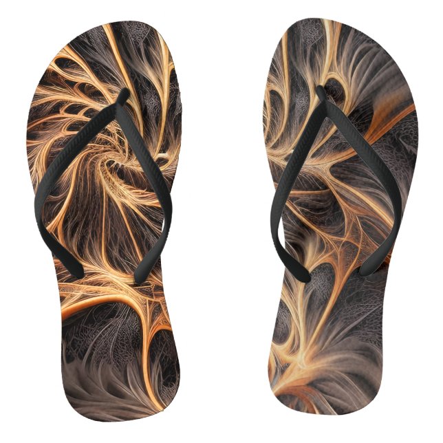 Abstract image - 3D Fractal, digital art, braun Flip Flops (Footbed)