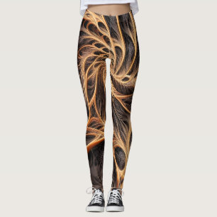 Abstract image - 3D Fractal, digital art, braun Leggings