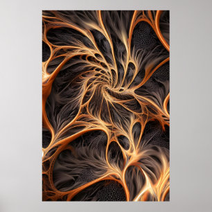 Abstract image - 3D Fractal, digital art, braun Poster