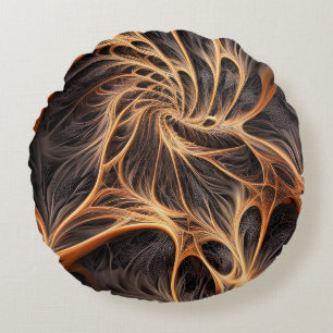 Abstract image - 3D Fractal, digital art, braun Round Pillow