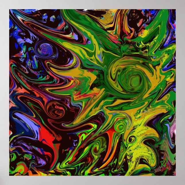 Abstract image entitled "Worlds arise" Poster (Front)