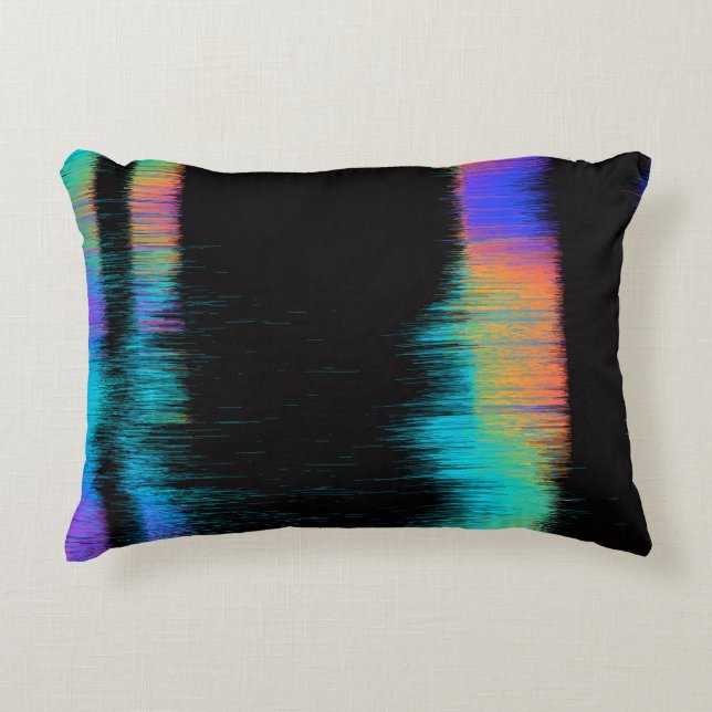 Abstract image of glitched LED screen. Broken vide Accent Pillow (Front)