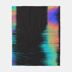 Abstract image of glitched LED screen. Broken vide Fleece Blanket