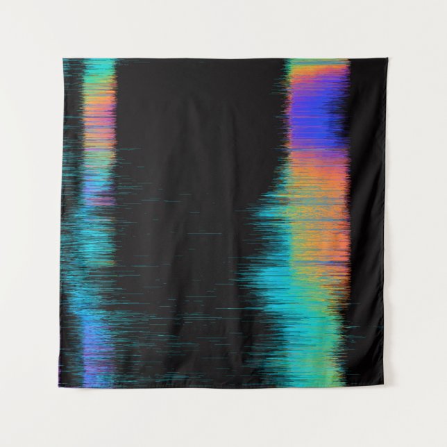 Abstract image of glitched LED screen. Broken vide Tapestry (Front)