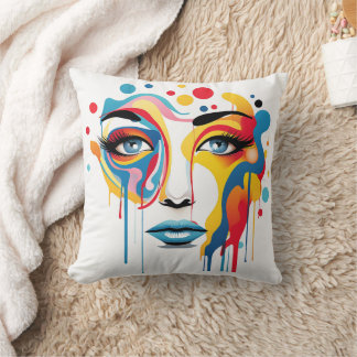 abstract image portrait of a woman throw pillow