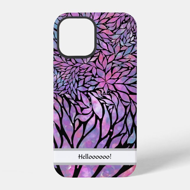 Abstract impressionist leaves iPhone case (Back)