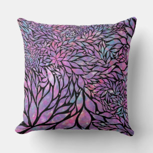 Abstract impressionist leaves throw pillow