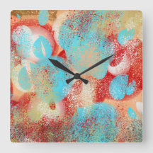 Abstract in Aqua-Blue, Red, and Yellow