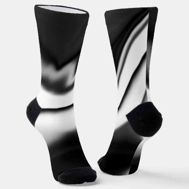 Abstract in Black and white Socks (Angled)