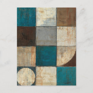 Abstract in Blue and Brown Postcard