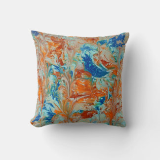 Abstract in Blue and Orange 2 Throw Pillow