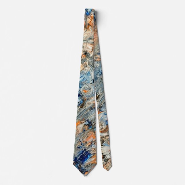Abstract in Blue and Orange Tie (Front)