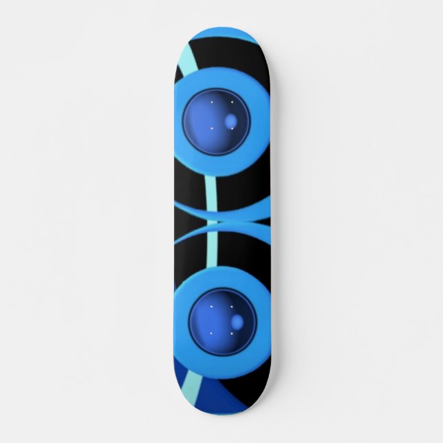 Abstract in blue ands and blacks. skateboard (Front)