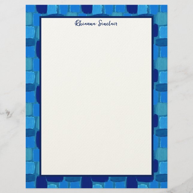 Abstract in Blue Stationery Paper (Front)