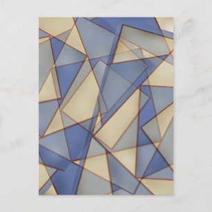 Abstract In Blues Postcard