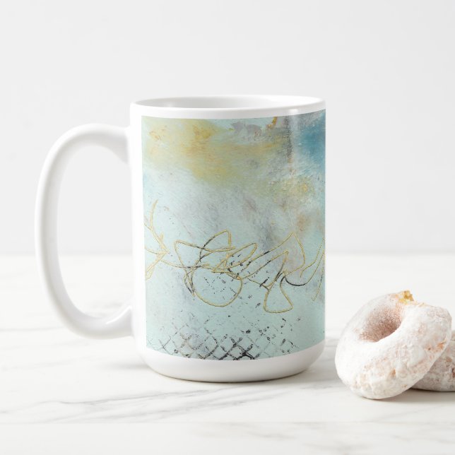Abstract in Cold Wax & Oils Coffee Mug (With Donut)