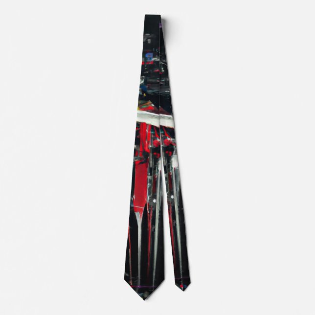 Abstract in dark colours tie (Front)