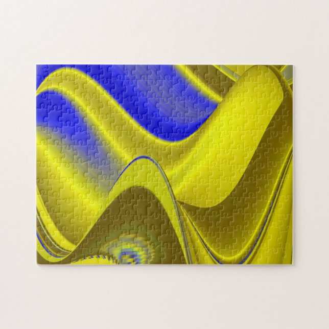 abstract in gold-yellow blue jigsaw puzzle (Horizontal)