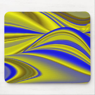 Abstract in gold-yellow blue mouse pad