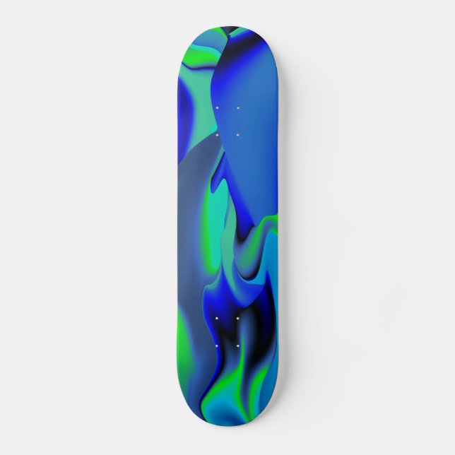 Abstract in green and blue skateboard (Front)