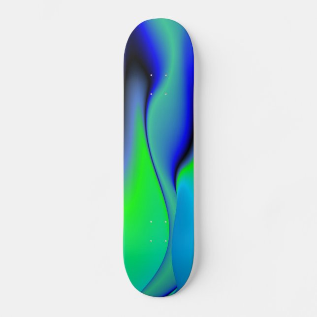 Abstract in green and blue skateboard (Front)