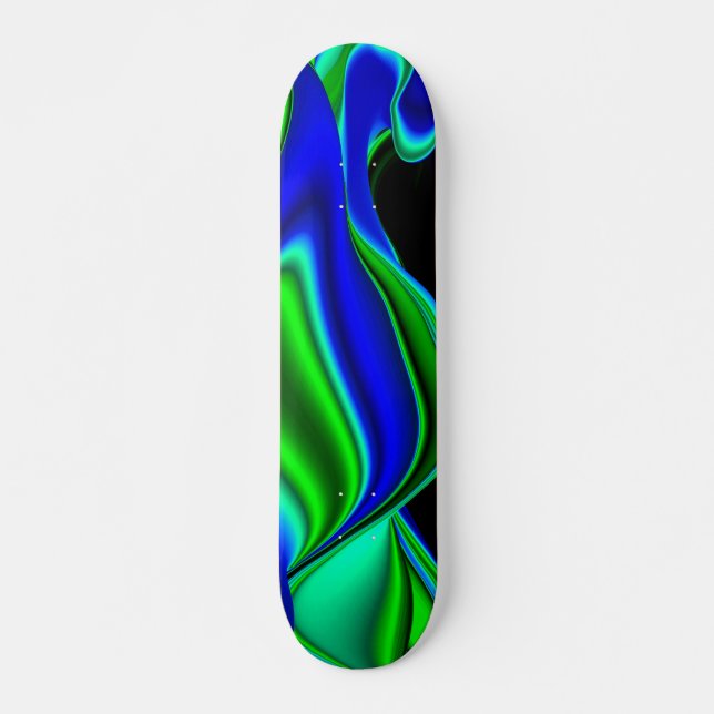 Abstract in green blue skateboard (Front)