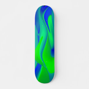 Abstract in green blue skateboard