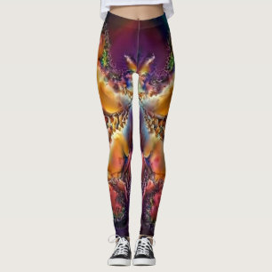 abstract in late sunset colours leggings