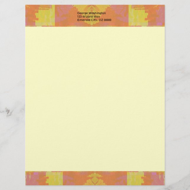 Abstract in Orange and Yellow Letterhead (Front)