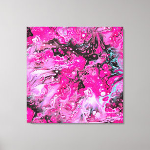 Abstract in Pink, Black, and White Canvas Print