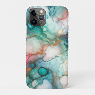 Abstract in Pink, Teal, Blue, and Gold iPhone 11 Pro Case