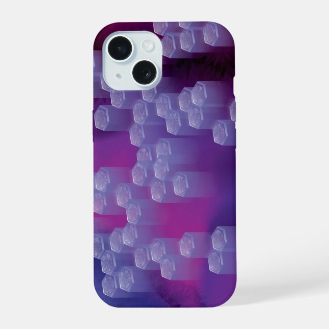 Abstract in Purples iPhone 15 Case (Back)