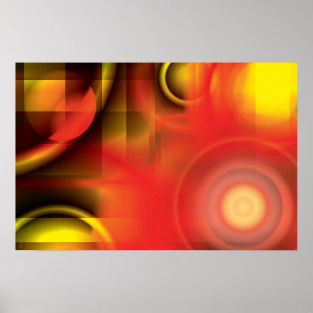 Abstract in Reds and Yellows poster (Front)