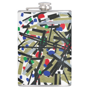 Abstract in Tape & Letterforms 1 Hip Flask
