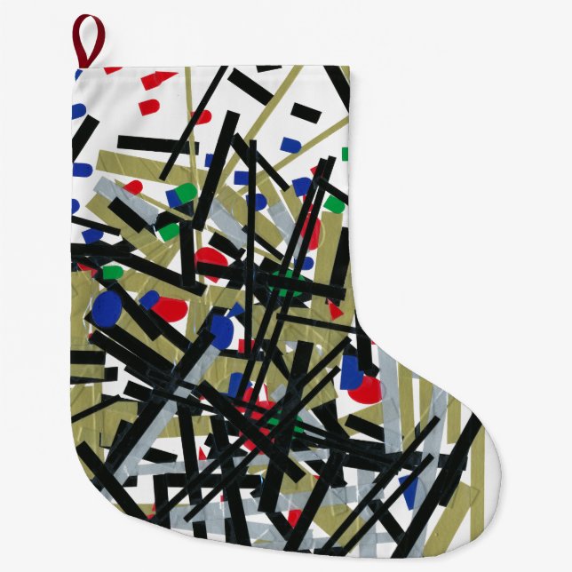 Abstract in Tape & Letterforms 1 Large Christmas Stocking (Front)